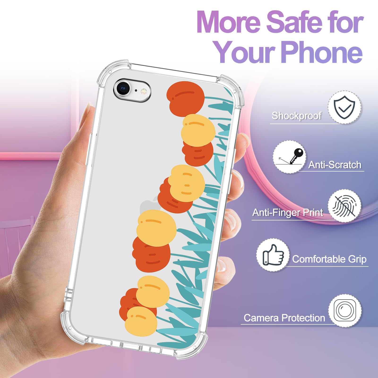 Cover per iPhone 6 / iPhone 6s, Custodia TPU in Trasparente Silicone Flessibile Morbida e Sottile, Antiurto Anti-graffio Protezione Cover per iPhone 6 / iPhone 6S(4.7 inch), Modello-39