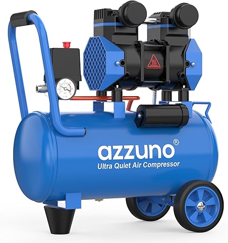 Miniatura 1 de AZZUNO Compresor de aire de 8 galones, tanque de compresor de aire sin aceite de 4.2CFM a 90PSI y presión máxima de 145 PSI, compresor ultra