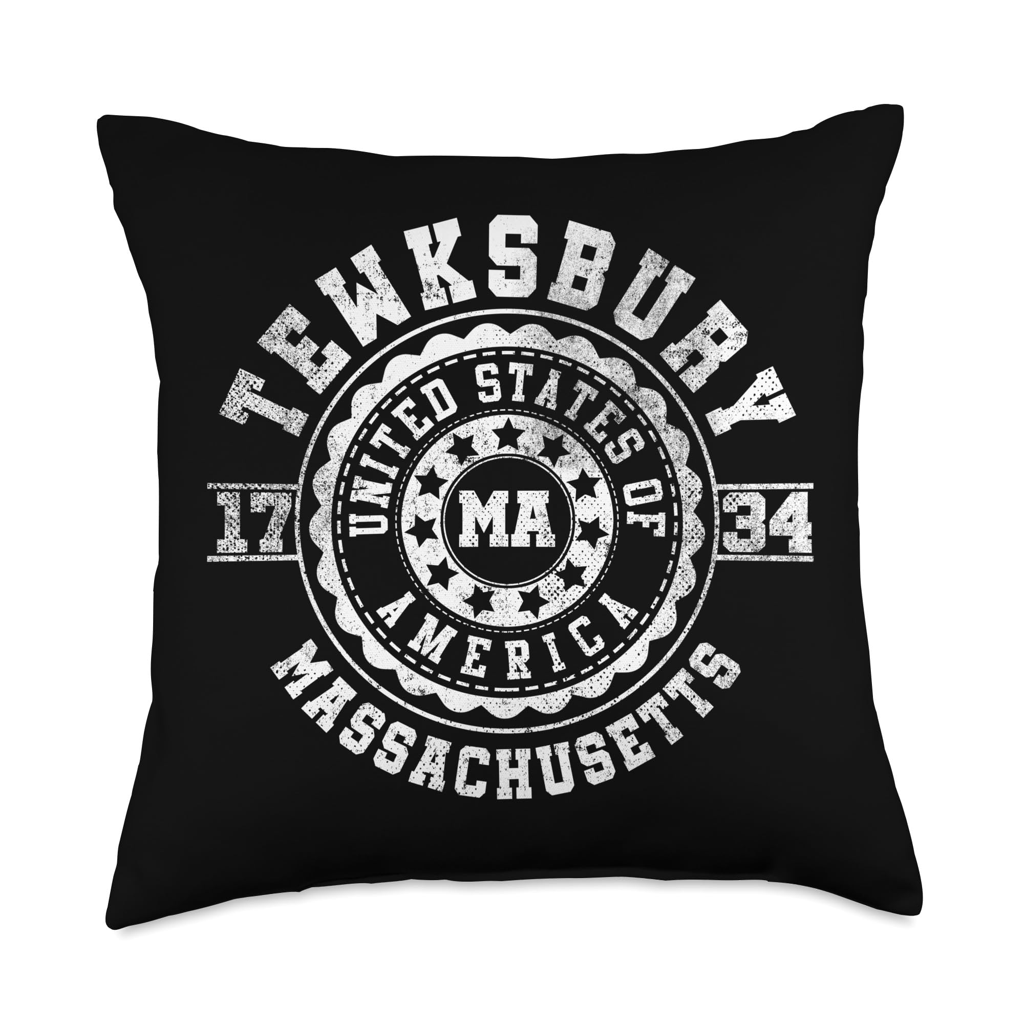 Apparel Tewksbury Souvenirs - Massachusetts Tewksbury MA Massachusetts Vintage City Apparels Throw Pillow 18x18 Multicolor