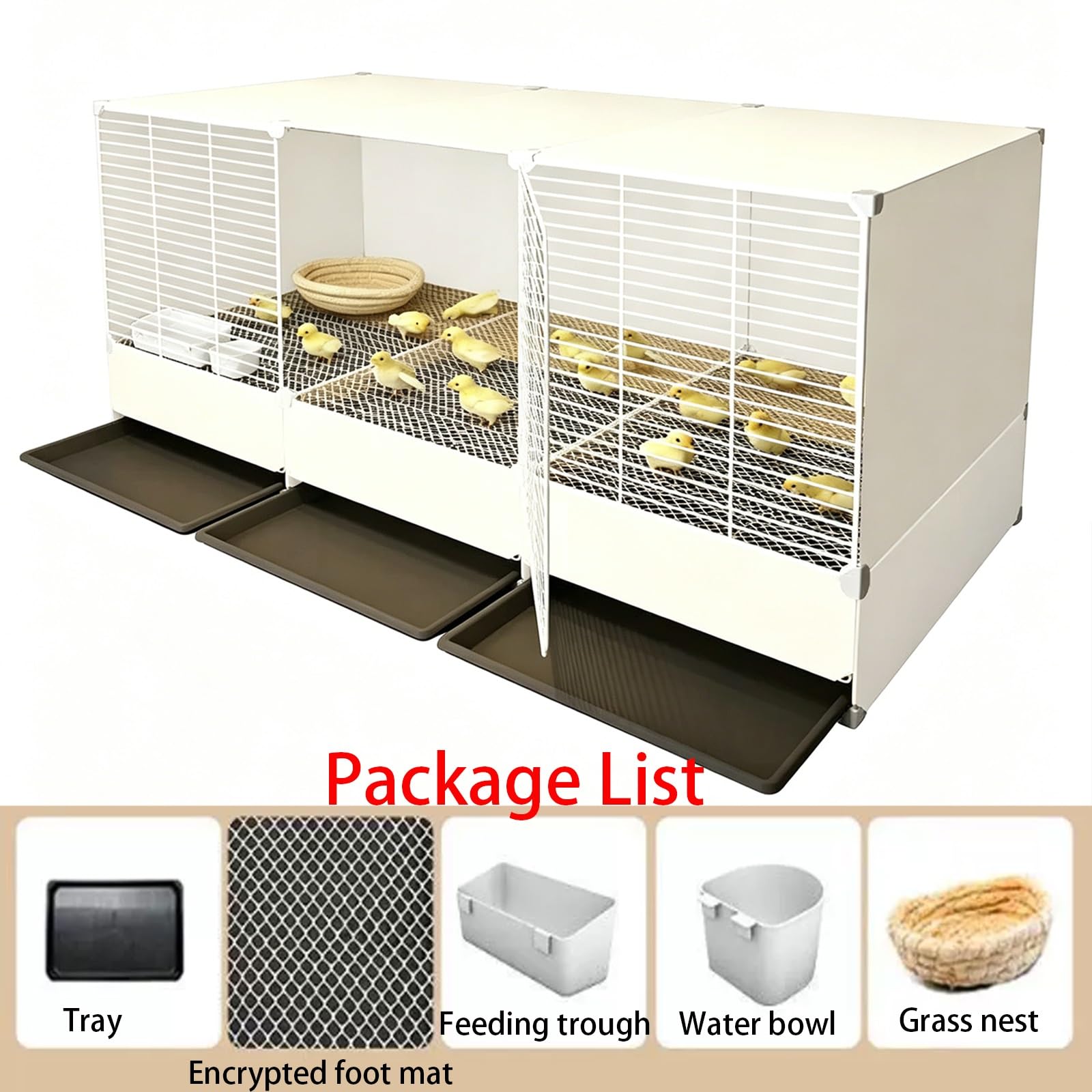 Jaula para Gallinas con Bandeja Extraíble Gallinero Corral Interior para Cría De Aves Fácil De Limpiar para Pollitos Patitos Conejos Aves De Corral También Se Puede Utilizar(Yellow,70x35x52cm)