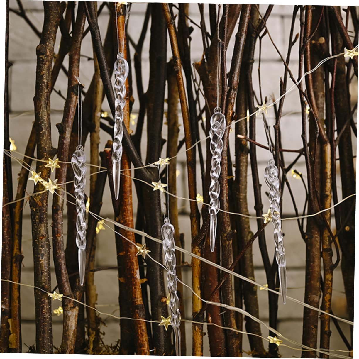 Eiszapfen Baumdeko 192 STK Dekorative Eiszapfen Weihnachtsanhänger Zum Aufhängen Partydekoration Weihnachtsbaum Hängende Weihnachtsanhänger Dekoration Ornament Acryl