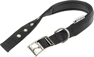 Ferplast Collar para Perro, tamaño Mediano-Grande, de Nailon Acolchado, con Hebilla metálica Ajustable, para Cuello de 34 a 42 cm, Color Negro.