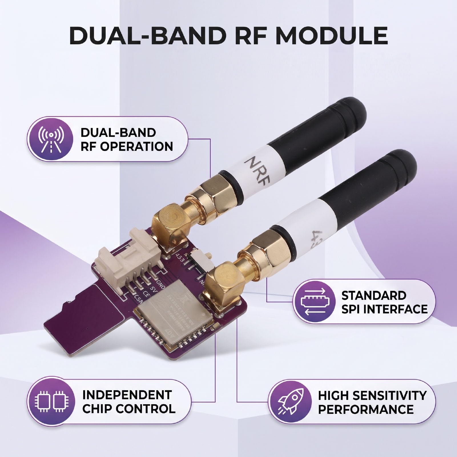 Modulo RF Dual Band PCB Scheda RF 2 in 1 con Interfaccia SPI Standard