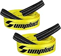 Sumpluct 3" x 8ft Heavy Duty Tow Straps 30,000 LB Capacity Tree Savers Pull Straps Winch Rope 2-Pack for Trucks ATVs Boats