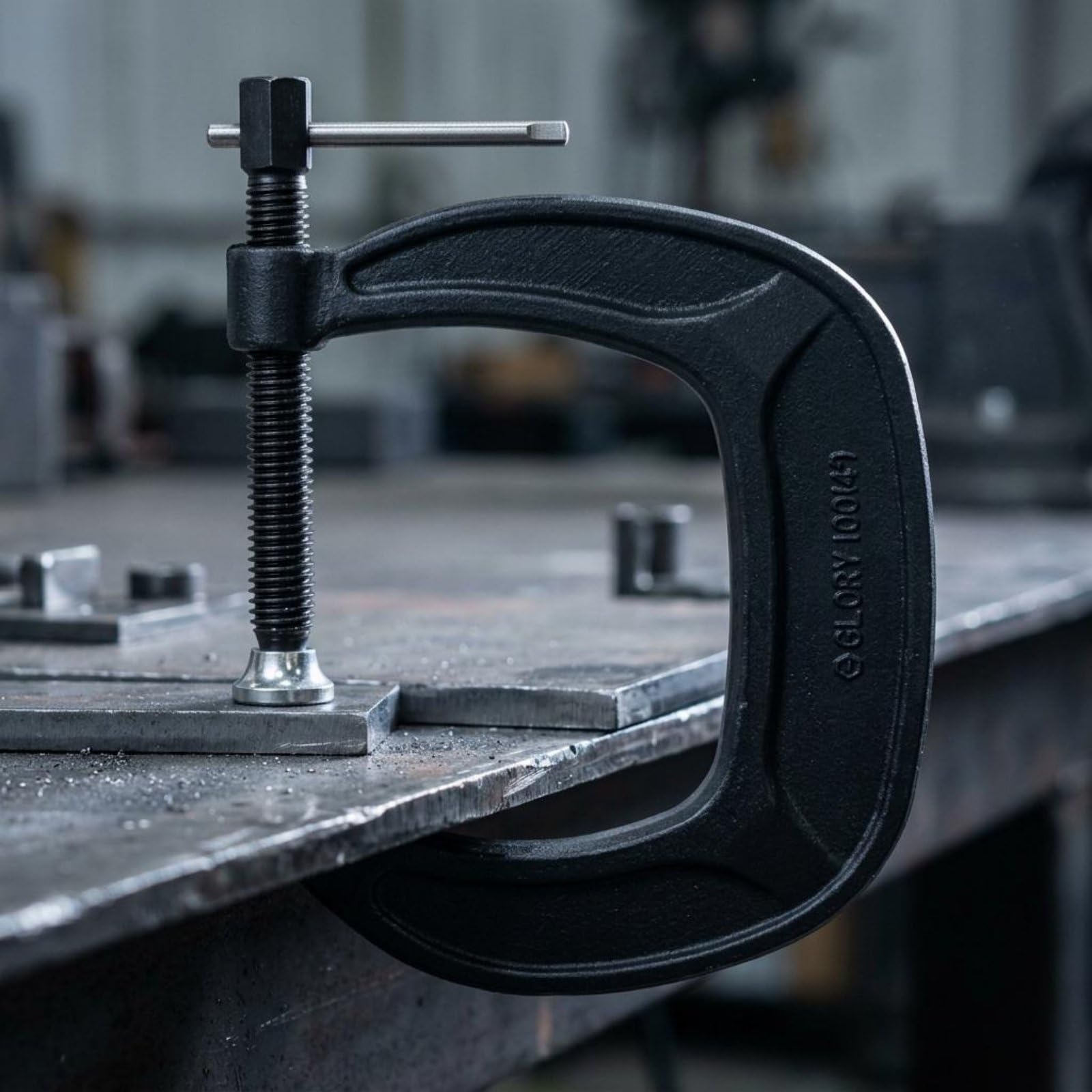Abrazadera de Forja Pesada Tornillo Acero Templado con Brazo Extendido para Sujeción Segura y Control de Alineación Adecuada para Soldadores, 4 Pulgadas