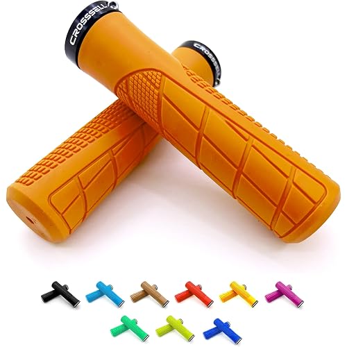 MTB Grips - Lock-on Bike Handlebar Grips for Mountain Bike, BMX & E-Bike - Non-Slip Shock Absorbing Bicycle Grips for 22.2mm Handlebars - [7 Colors]