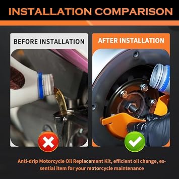 Compatible with Harley Oil Change Kit,All-Inclusive Motorcycle Oil Change Kit with Oils Filter Wrench,Filling Funnel,Rubber O-Ring Seals,Multi-Purpose Oils Changing Kits