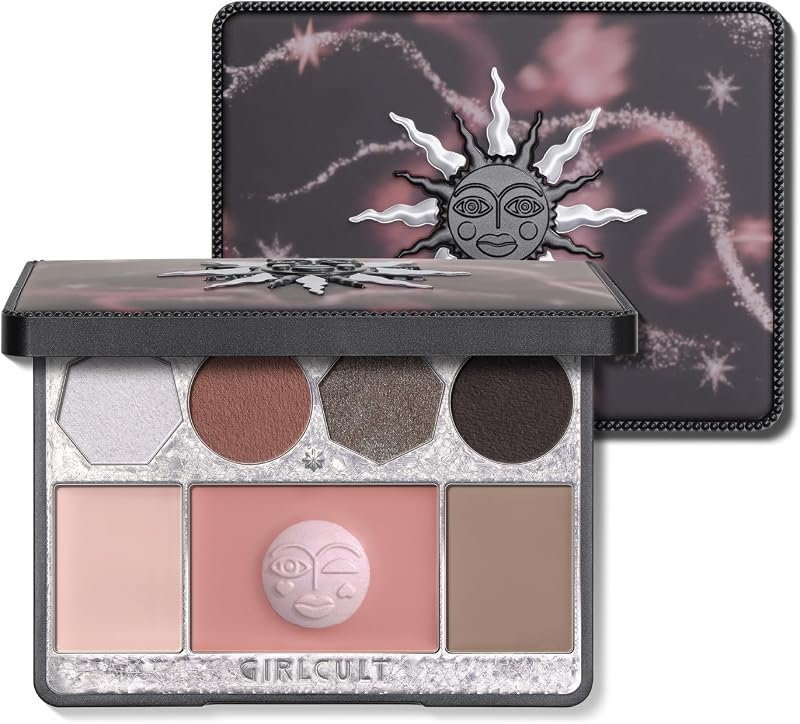 GIRLCULT All-in-One Makeup Palette, Cream-to-Powder Formula | Eyeshadow, Blush, Contour & Highlighter | Easy Blend Texture | Soft Focus Finish | Buildable Color | Everyday & Travel Makeup