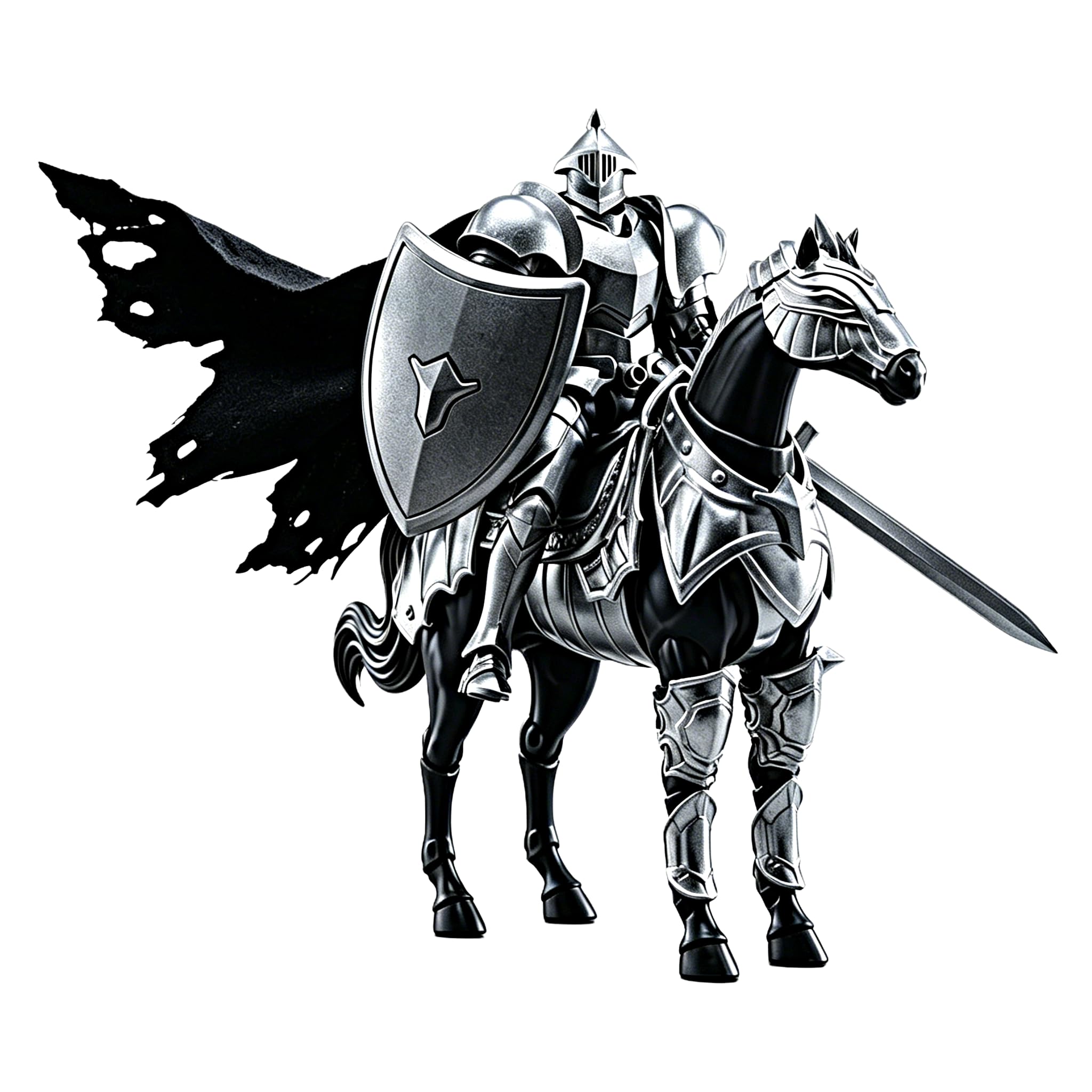 TOYVERSE Xingdijia Medieval Knight Silver Multi-jointed movable assembly model Display Piece 15+