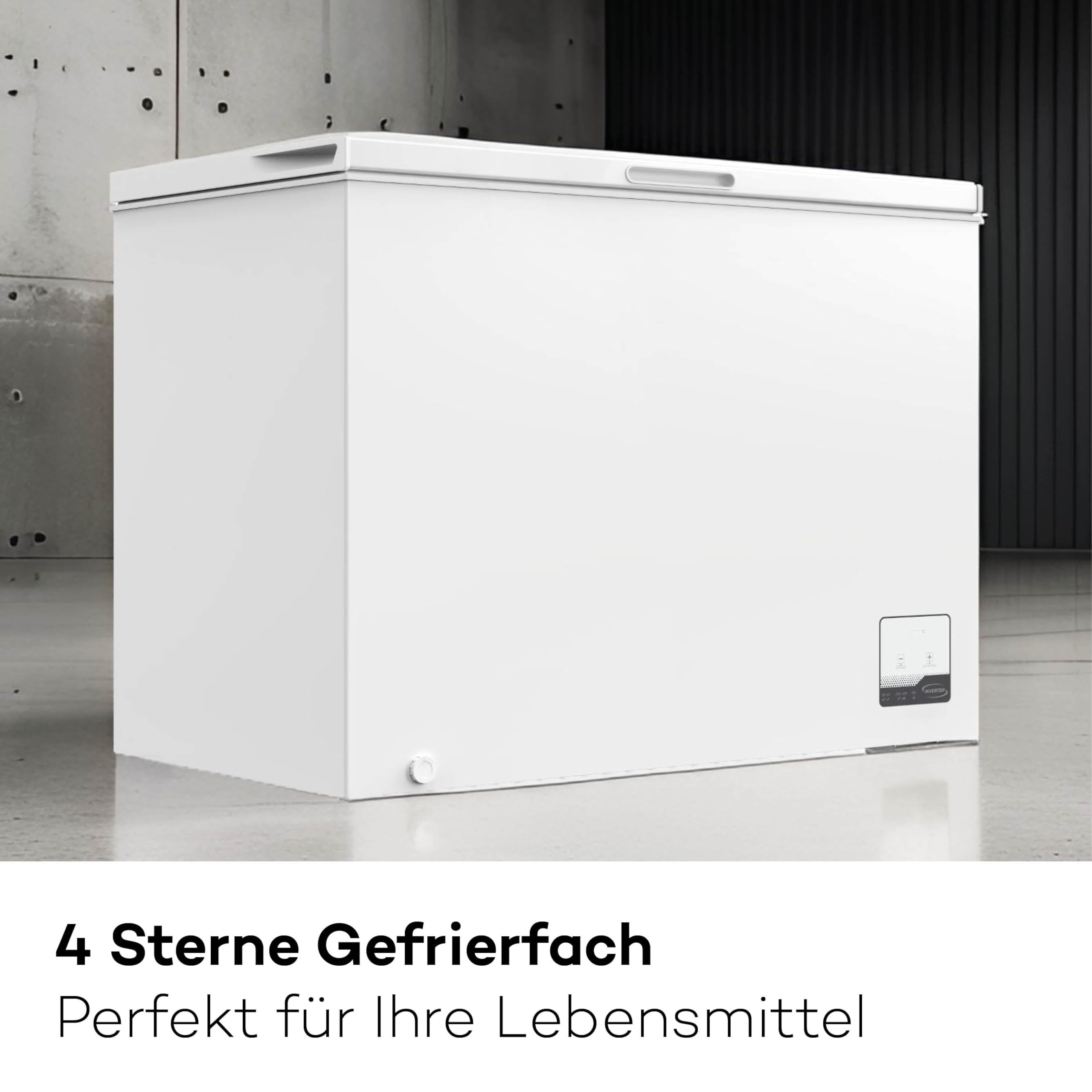 SCHOEPF GT300S Gefriertruhe 299 L Weiß 83,5 x 112,5 x 61 cm Energieklasse E Schnellgefrieren 41 dB 231 kWh/Jahr 4-Sterne-Kennzeichnung Freistehend