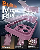 Vista 240 de TOCOL Funda magnética 3 en 1 para iPhone 15 Pro, mejorada [protección completa de cámara] con 2 protectores de pantalla, compatible con MagSafe, Gris