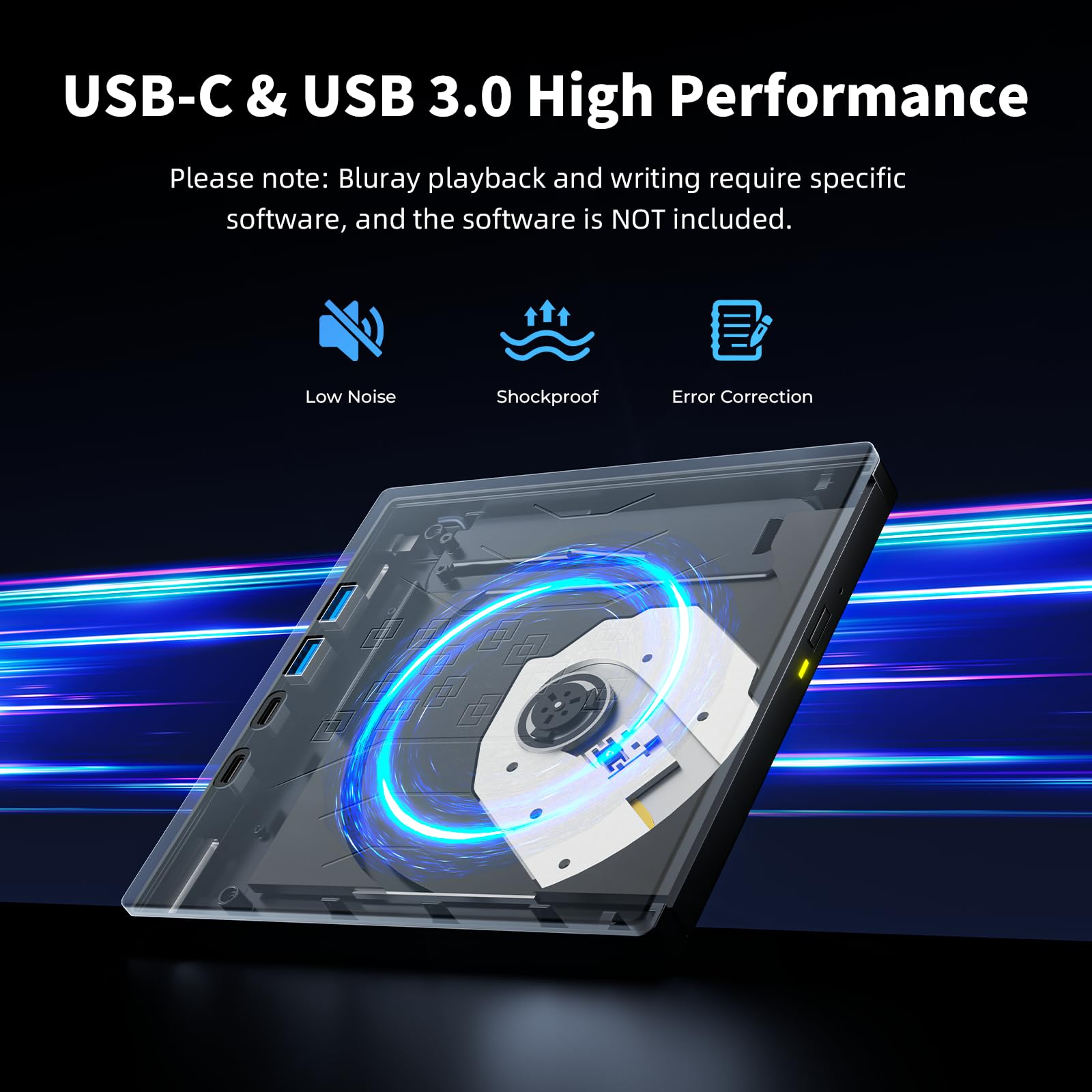Wbacon External Blu-Ray Drive - Burn Blu-rays! -6