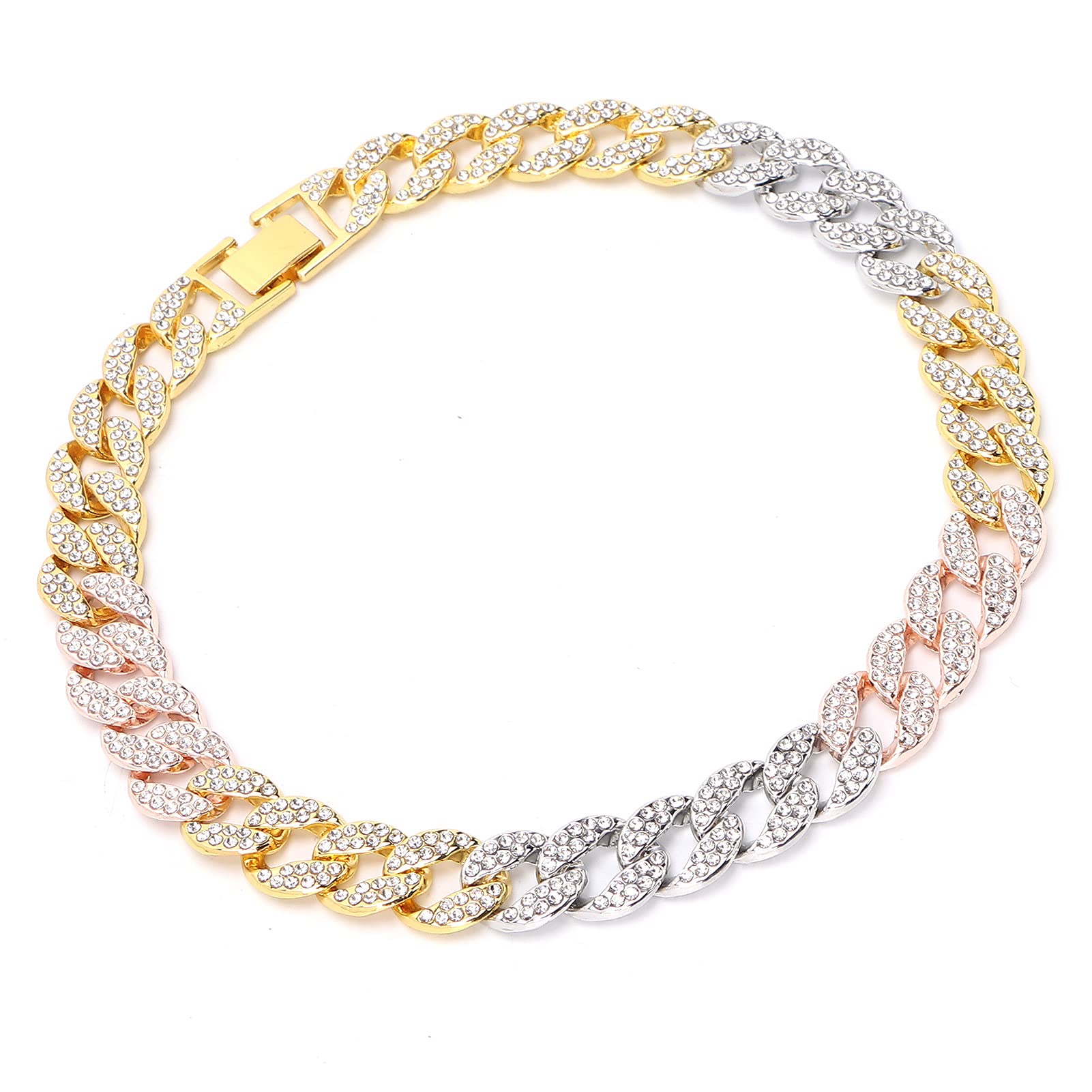 AMFSONHip Hop Miami Cuban Link Chain, Alloy Cuban Link Chain for Dance Parties for Lover for Husband for Fashion Shows