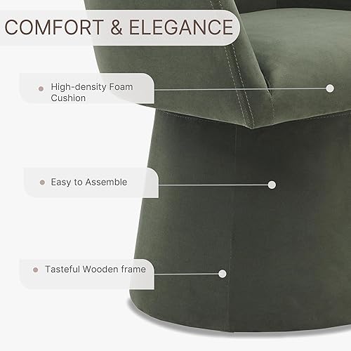 Miniatura 5 de Sillas de Comedor Giratorias Sillón de Acento Moderno Silla Lateral de Escritorio para Comedor Tocador Dormitorio Sala de Estar Sala de Lectura,