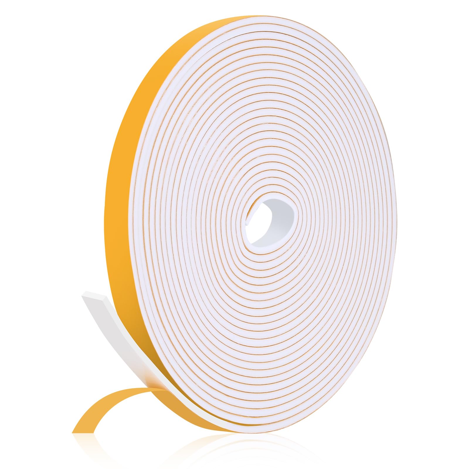 Photo 1 of 26Feet Weather Stripping Seal (1/2 Inch X 1/8 Inch) for Door Window, High Density Foam Tape, Soundproofing, Insulation Strip, Door Sealers for Door Frame- White