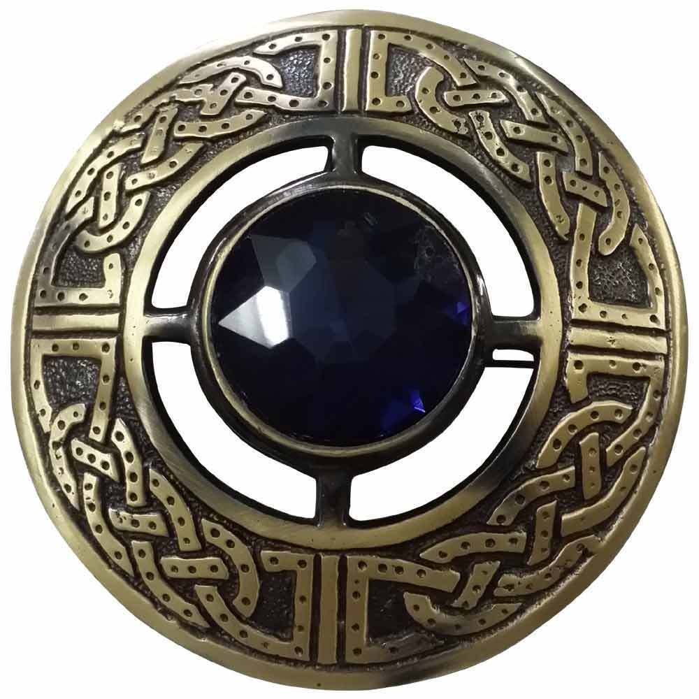 House Of Highland 77 Unisex Purple Men's Scottish Celtic Kilt Fly Plaid Brooch Antique Plated In Various Colour Stones (Purple)