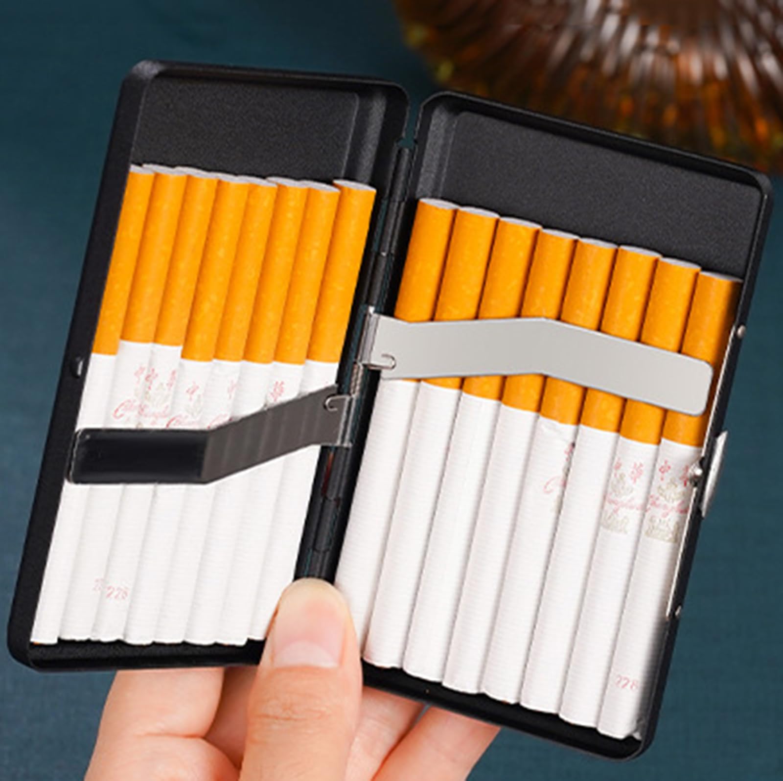Amazon.co.jp: シガレットケース タバコケース 16本収納可能 金属製 手