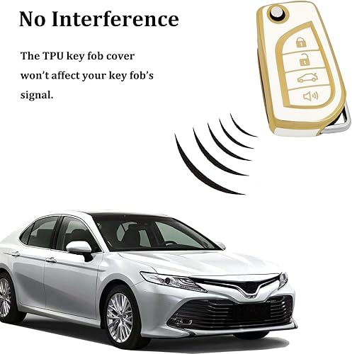 Miniatura 3 de Funda protectora para llavero Toyota de TPU suave compatible con Avalon Camry Corolla Fortuner Highlander Levin Rav4 Sequoia Accesorios con llavero,