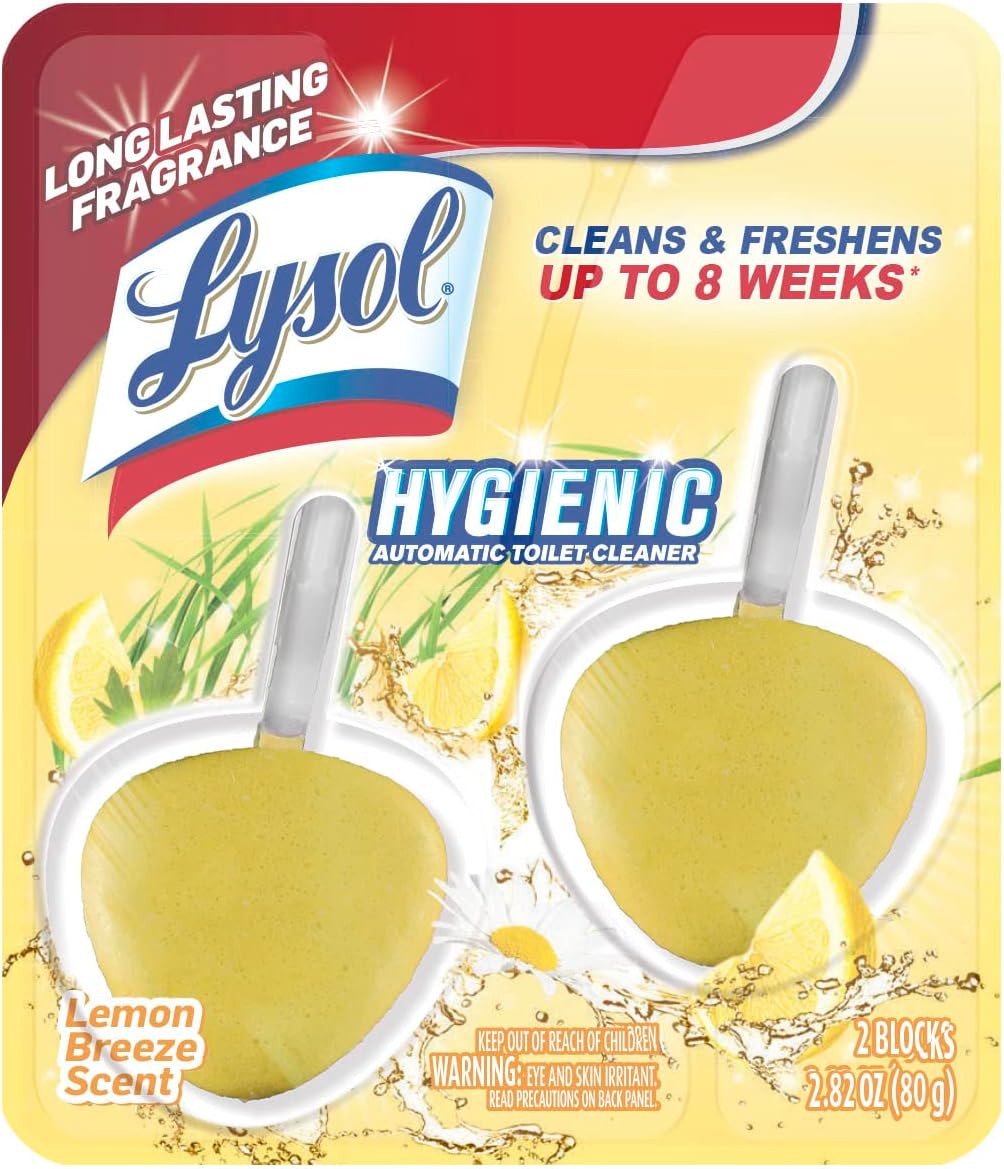 Automatic In-The-Bowl Toilet Cleaner, Cleans and Freshens Toilet Bowl, Lemon Breeze Scent, 2ct