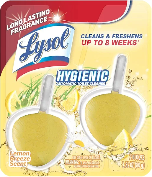 Lysol Automatic In-The-Bowl Toilet Cleaner, Cleans and Freshens Toilet Bowl, Lemon Breeze Scent (Pack of 2)