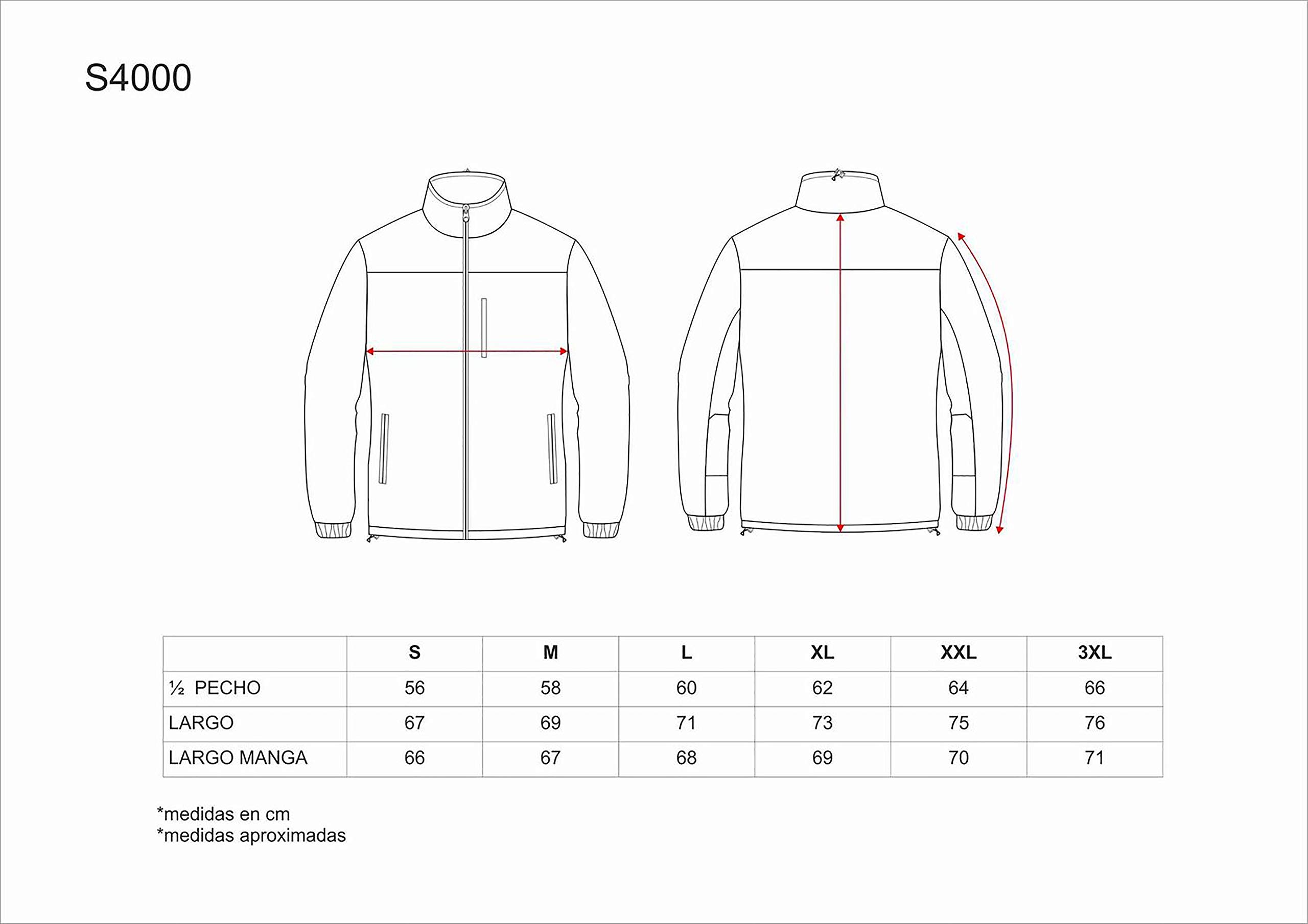 WORKTEAM Chaqueta Polar Hombre Cuello Alto Cremalleras Coderas Reforzadas