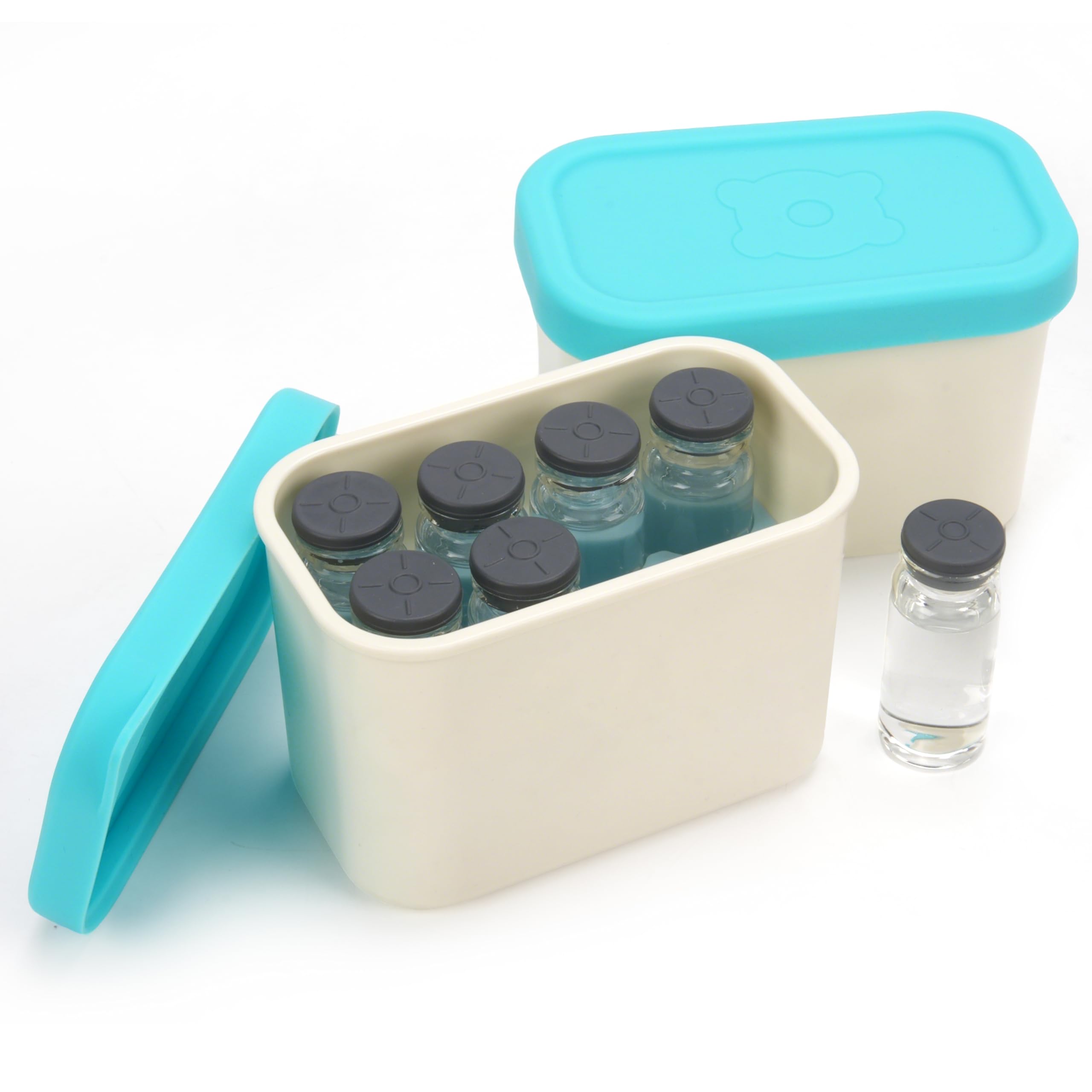 Photo 1 of 10ml/5ml Vial Storage Case for Fridge, Small Peptide Case Fits Standard 10ml (23x55mm) and 5ml(22mx45mm) Vials, Dishwasher-Safe Peptide Organizer for Travel, Welless & Fridge (No Vials Included)