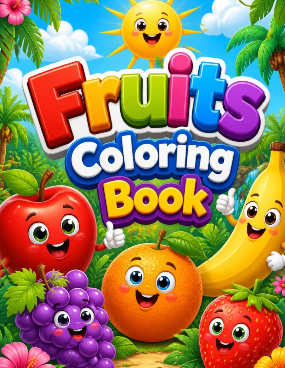 Fruits Coloring Book: 30 Easy and Fun Fruit Coloring Pages for Toddlers and Preschoolers Ages 3–6