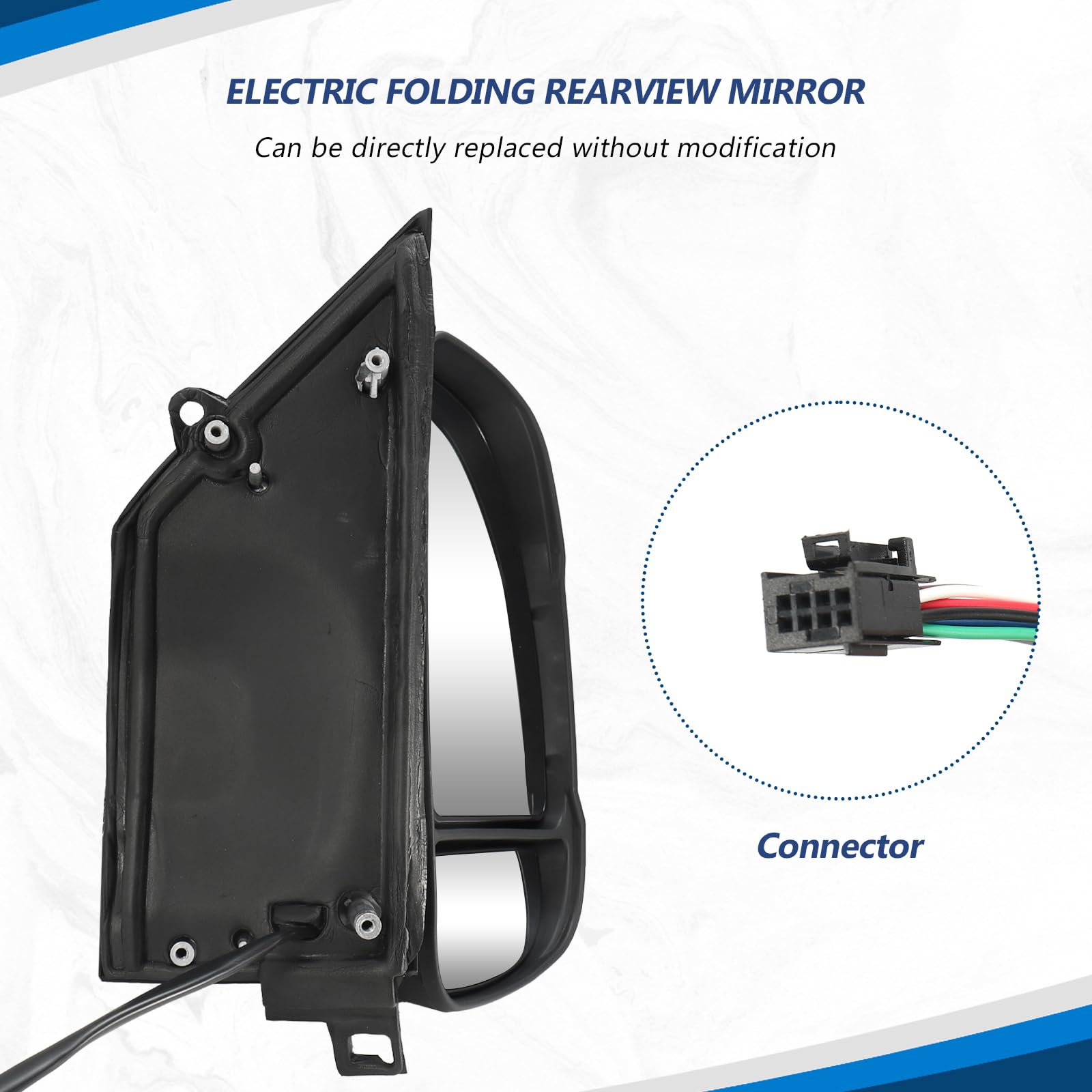 Espejo Retrovisor Derecho Eléctrico Ajustable, Espejo Exterior Derecho Brazo Corto, con Sonda Temperatura Intermitente, para Fiat Ducato/Citroen Jumper/Peugeot Boxer
