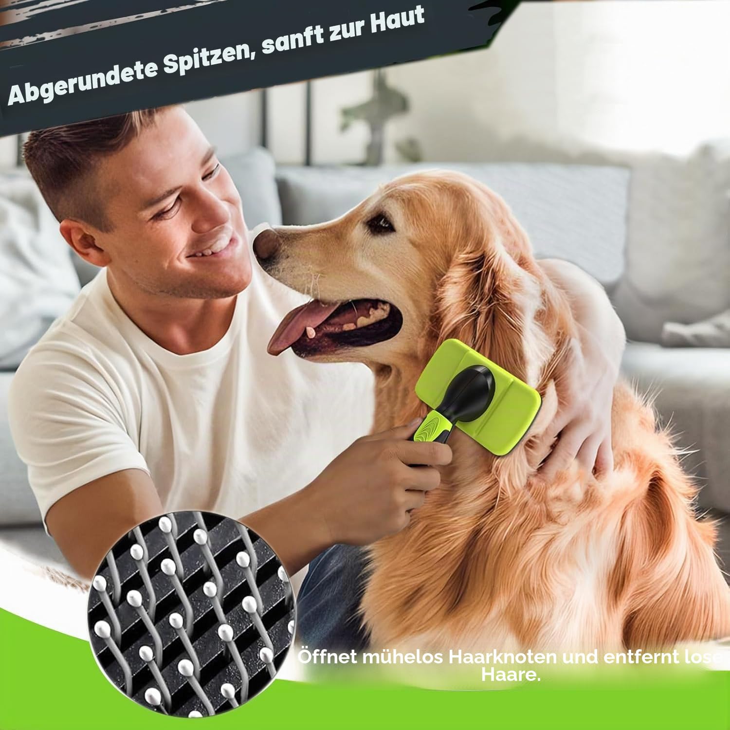 Hundebürste Katzenbürste, Professionelle Haustier Bürsten Selbstreinigende Hundebürste Langhaar Kurzhaar Hundepflege Massage Fellpflege Bürste für Katzen Hunde (3 Stück)