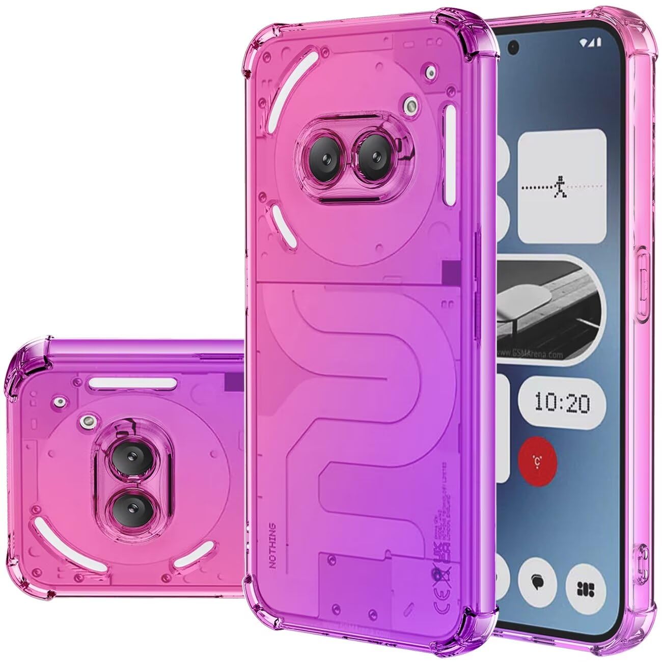 Case for Nothing Phone 2A Case, A142 Cute Case Girls Women, Gradient Slim Anti Scratch Soft TPU Phone Cover Shockproof Protective Case for Nothing Phone 2A Pink/Purple