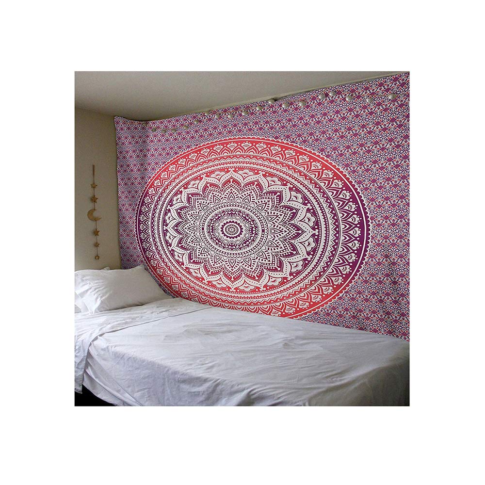 Wandhängend Blau Indisches Dekor Mandala Wandteppich Wandhängend Hippie Wurf Vorhang Shabby