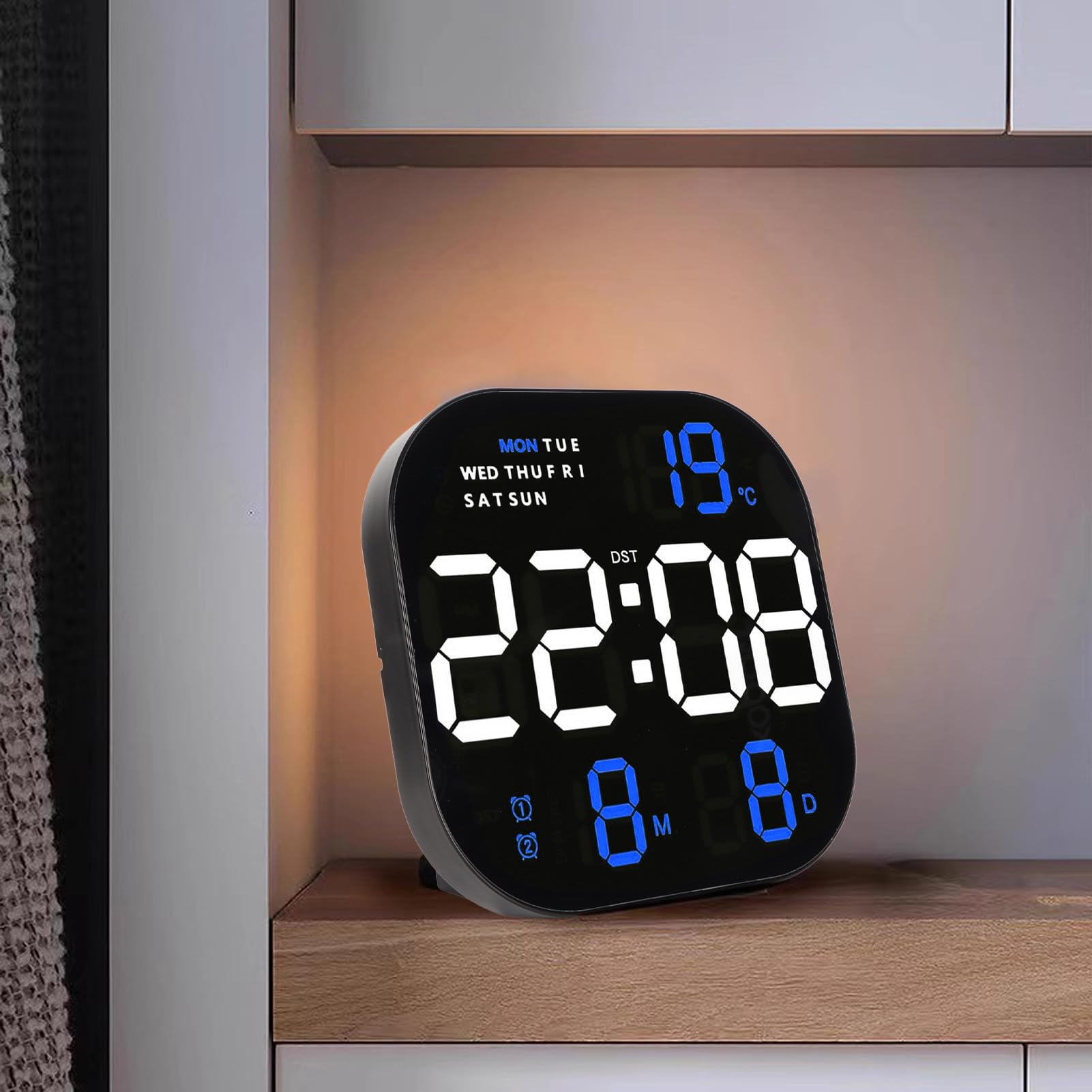 Reloj Digital LED de Pantalla Grande con Pantalla de Temperatura