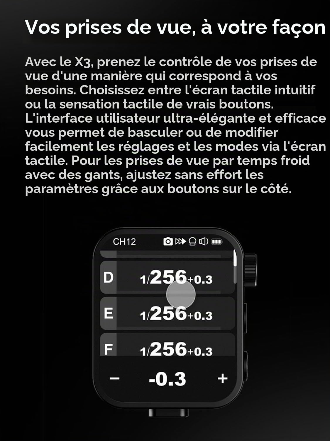 Godox Déclencheur X3 LTTL sans fil pour Leica, écran tactile OLED, batterie au lithium intégrée, compatible avec les modèles Leica TYP-601, Q2, CL, M10 et SL2, et une large gamme de flash Godox
