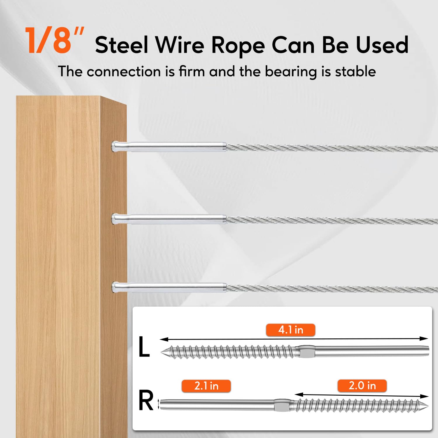 Railing Threads Snapklik.com : 60Pack 1/8 Left & Right Handed Thread Swage Lag Screws ...