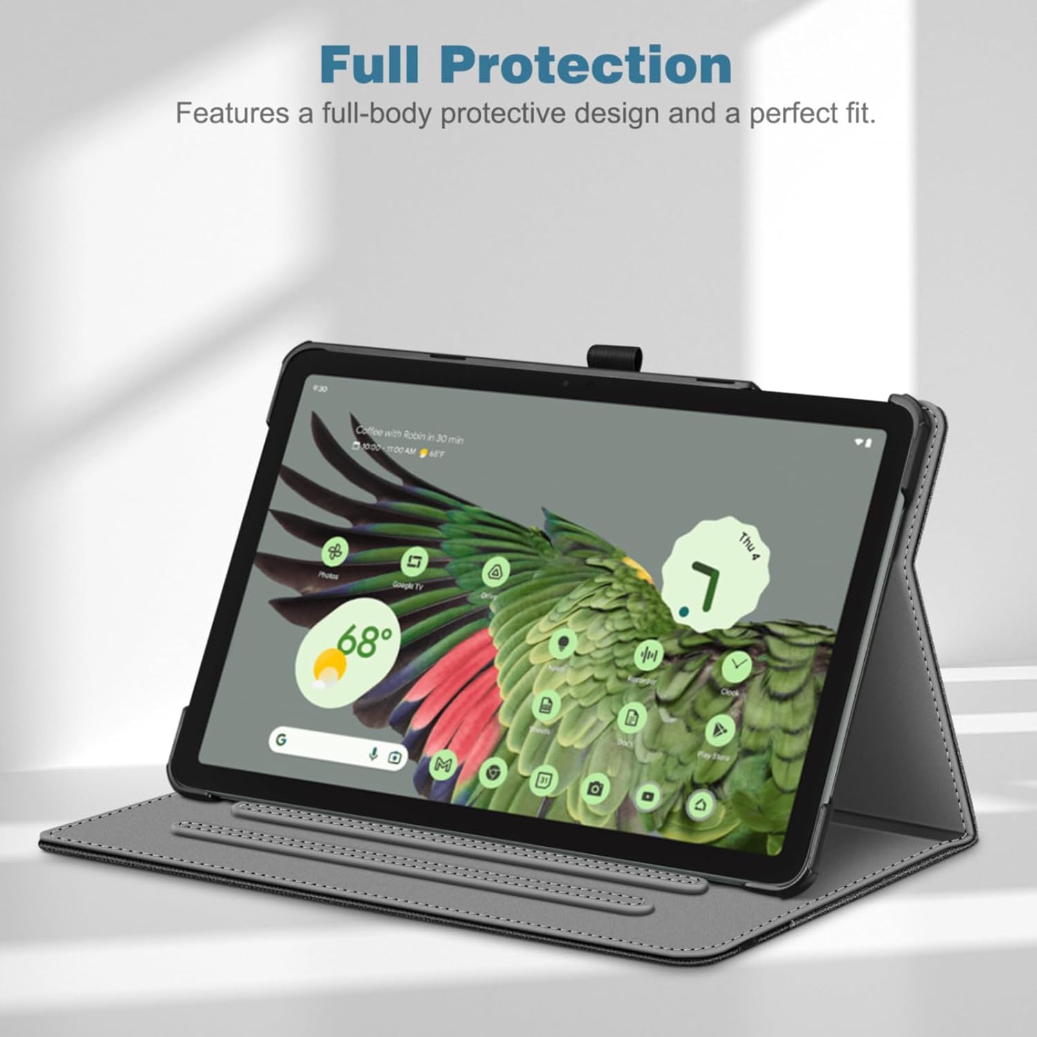 Fintie Case for Google Pixel Tablet 11 Inch 2023 Release, Multi-Angle Viewing Protective Stand Cover with Pocket & Pencil Holder Compatible with Charging Speaker Dock, Gray