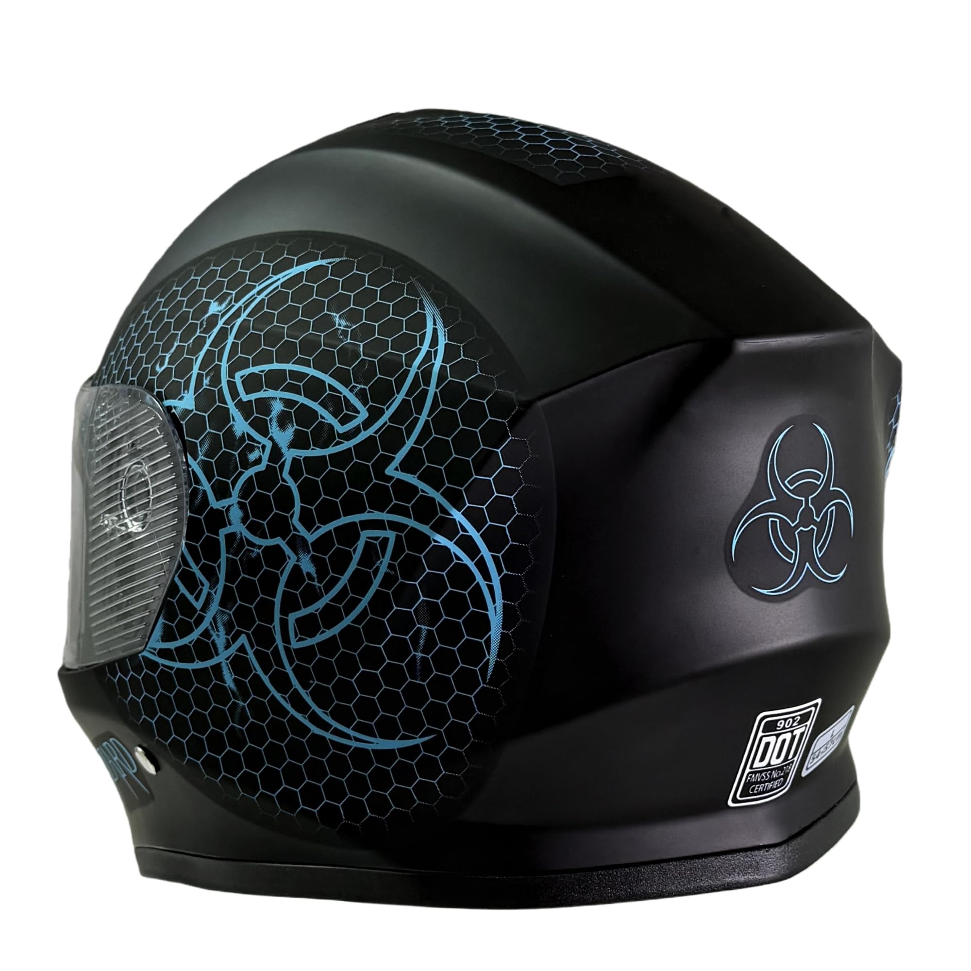 Kinder Integralhelm Bio-Hazard AHP – Motorradhelm für Kinder, ABS-Schale, robuster Kinderhelm für Downhill, Quad und Motocross, Teal