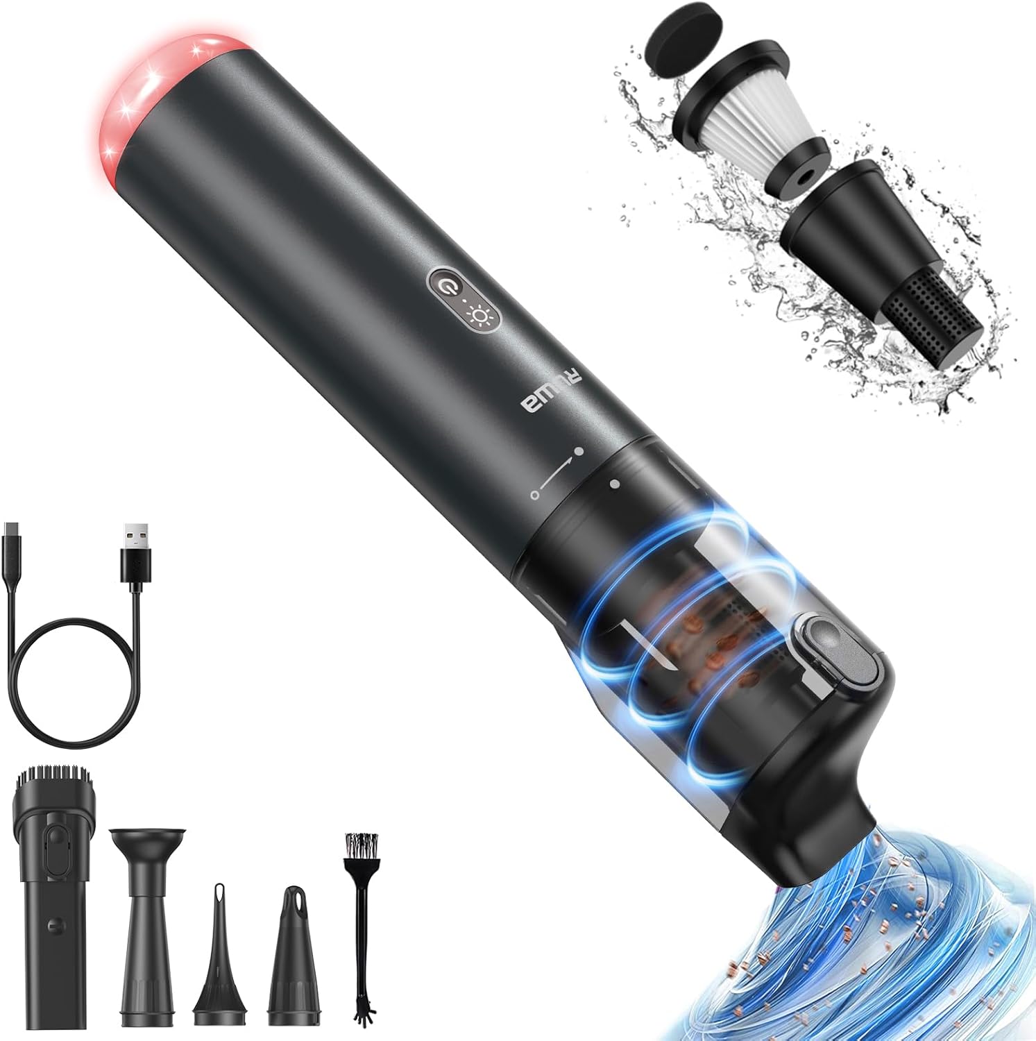 ruwa Car Vacuum Cleaner Handheld Vacuum, Cordless Hand