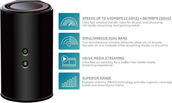 D-Link WiFi Range Extender Gigabit Ethernet Port AC1200 Dual Band Wireless MediaBridge and Access Point (DAP-1650)