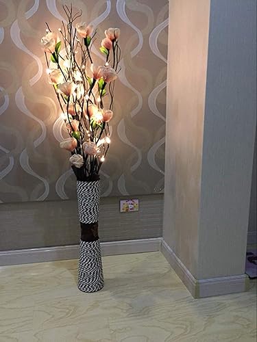 Miniatura 3 de Luces LED de rama, funciona con pilas, blanco cálido, marrón, plástico, 20 LED, 5 postes flexibles, 25 pulgadas, decoración moderna de oficina