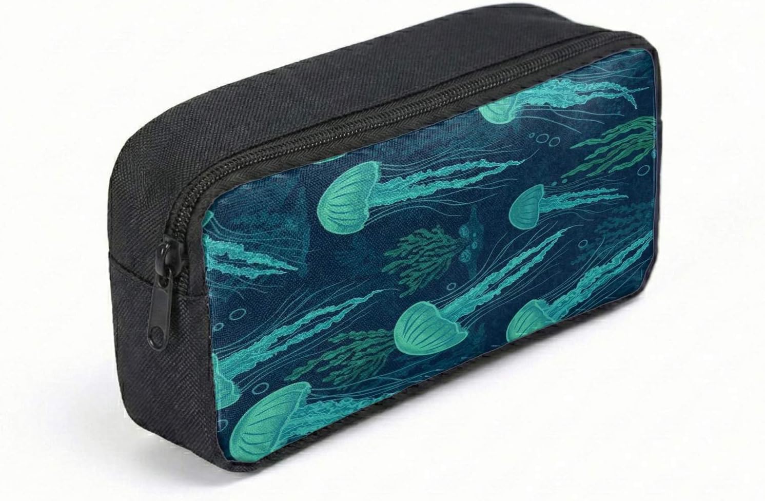 Glowing Jellyfish Print 17 Inch Backpack Set 3 Piece Ocean Theme Vibrant Coral Reef Travel Laptop Daypack (04)