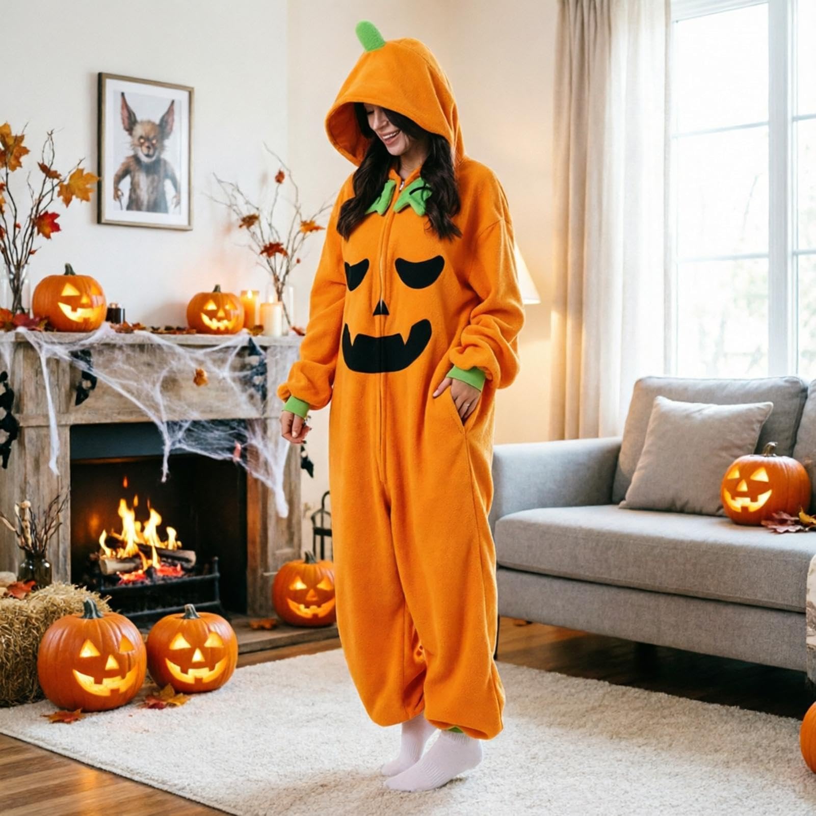 Pigiama Halloween Costume di Halloween Morbido Flanella Peluche Con | Costume Cosplay Rilassante Con Cappuccio Per Donna Uomo Bambino Ragazza Ragazzo Masquerade Fotografia Festa Di Ruolo