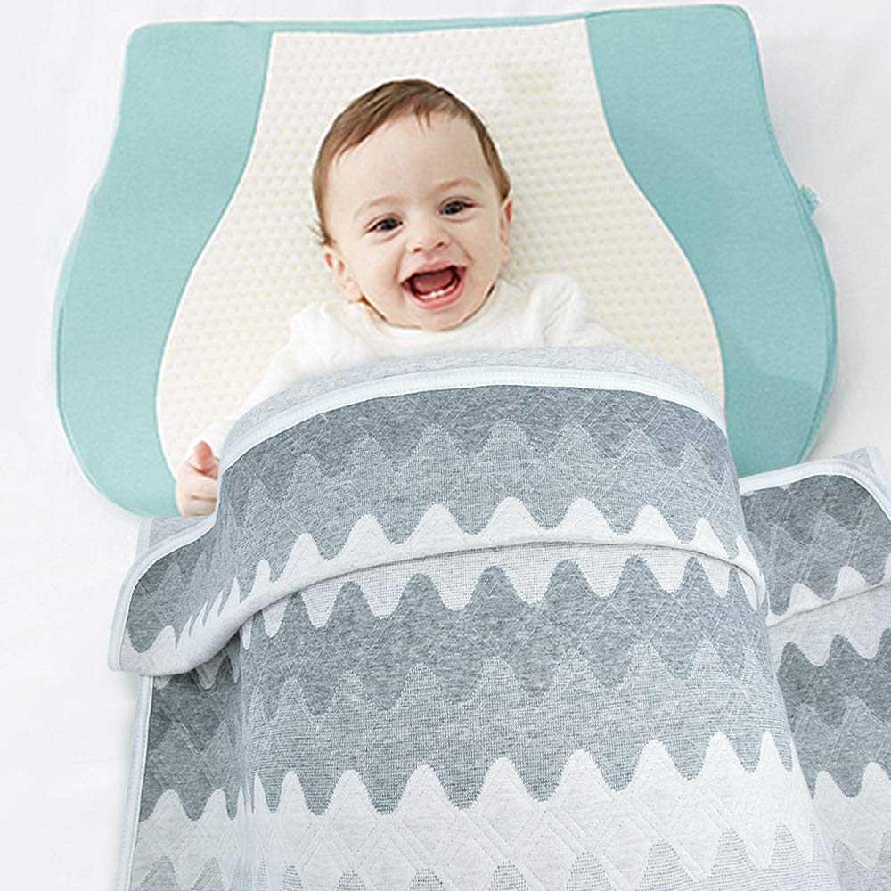 Organic Cotton Baby Blanket Warm, Breathable and Super Soft Quilted Toddler Blanket for Boys and Girls - Hypoallergenic Thermal Crib Blanket Thick and Light Weight 39x39 Inches Large - Ivory : Baby