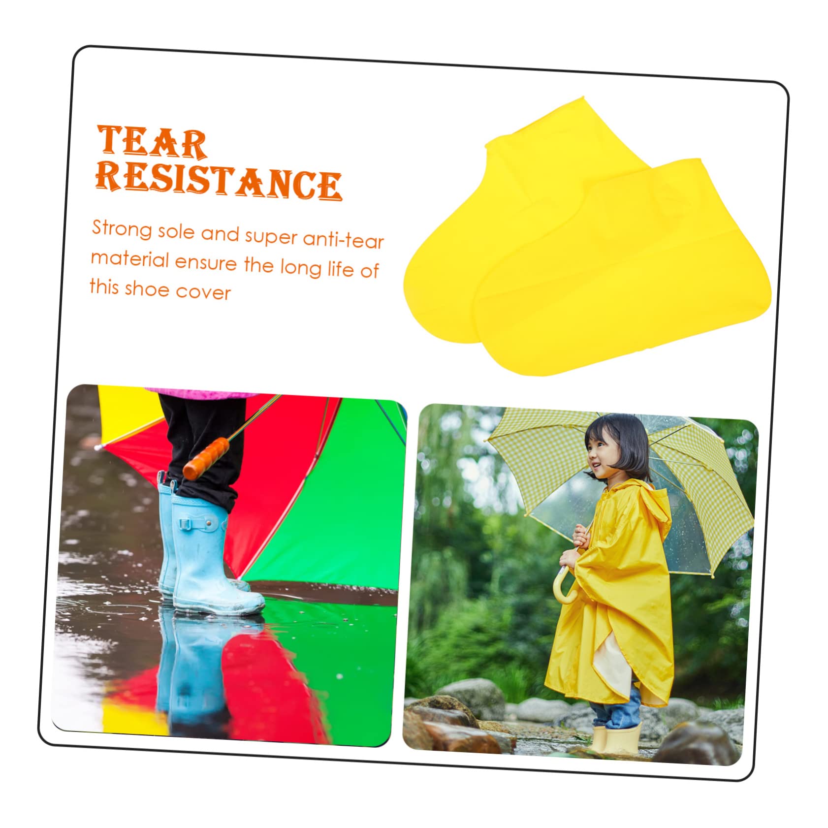 FUNOMOCYA 2Pairs Non Slip Rain Boot Covers Cycling Shoe Protectors Overshoes for Outdoor Sports Heavy Duty Slip Shoe Covers for Rainy Weather