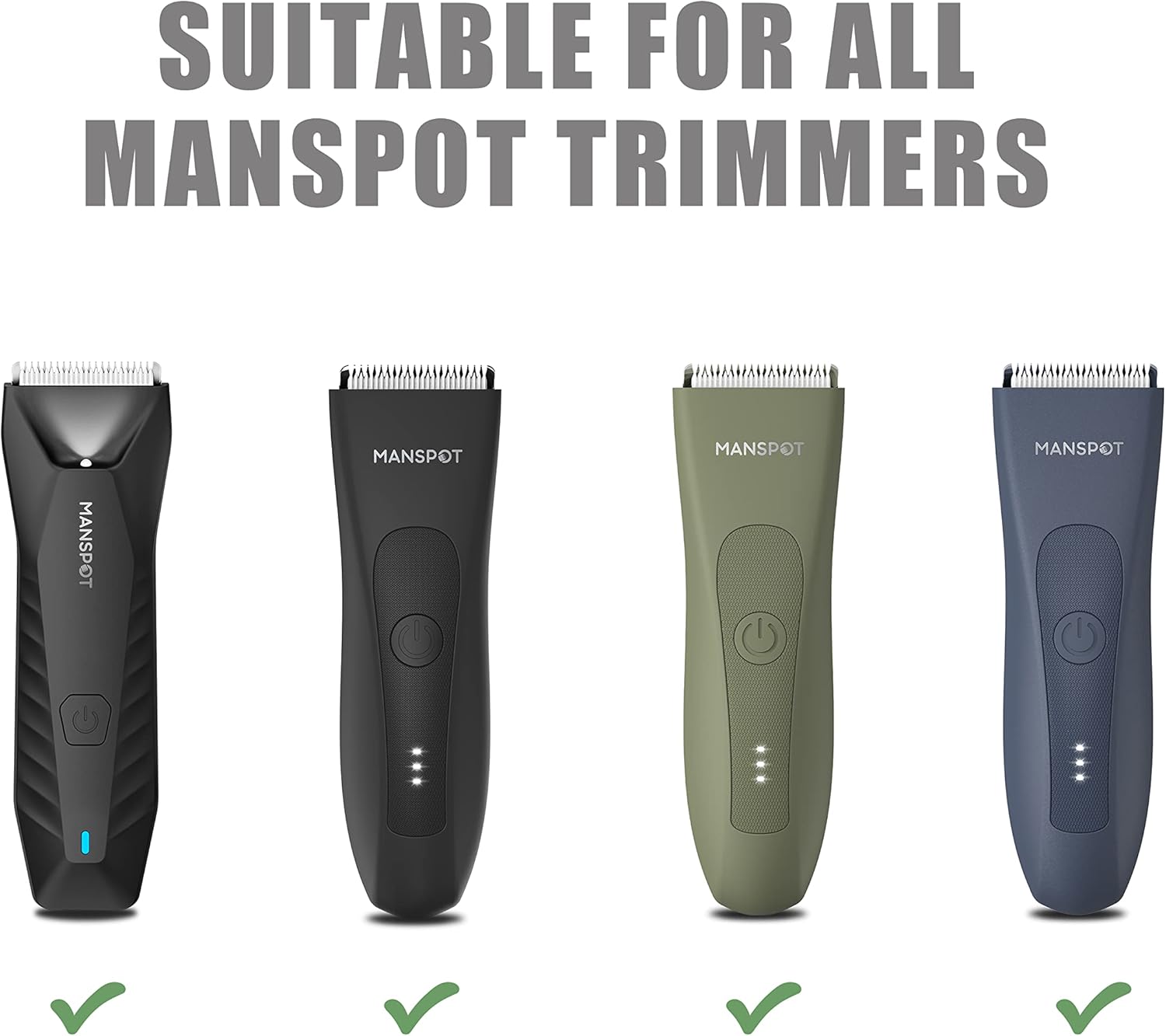 MANSPOT Black Replaceable Blade (2Pcs) Men’s Manscape Trimmer, Ceramic Blade Ball Trimmer/Shaver for Men Replacement Head - Image 2