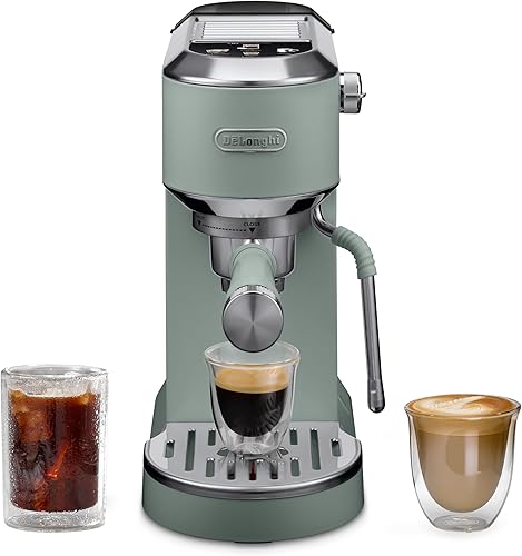 Vista 13 de De'Longhi Dedica Duo - Máquina compacta de café expreso - Cafetera de preparación en frío con varilla espumadora de leche - para café expreso, café