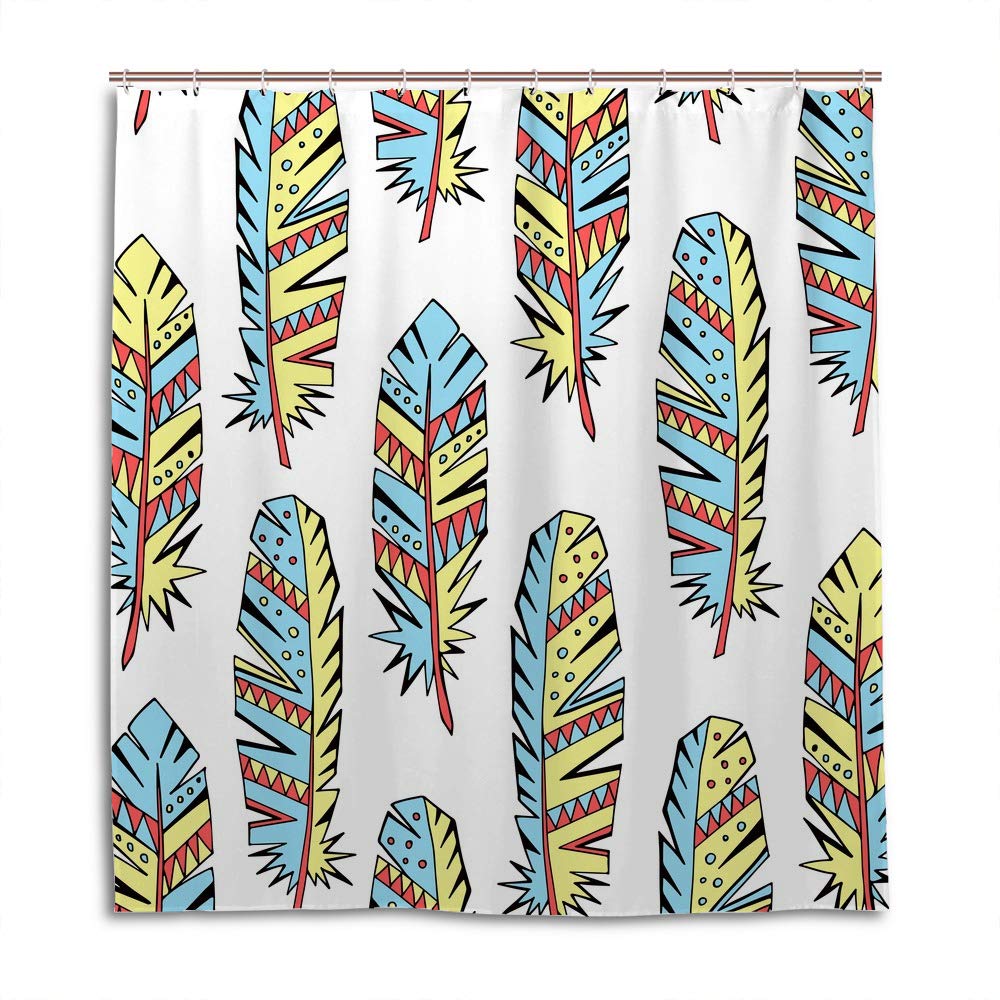 Rideau de douche imperméable motif ethnique tissu salle de bain 72x72
