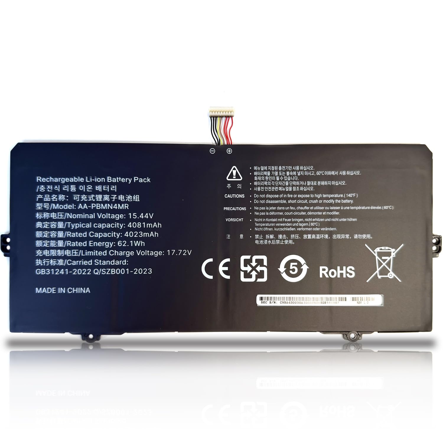 XITAIAN 15.44V 62.1Wh 4023mAh AA-PBMN4MR Zamienna bateria do Samsung Galaxy Book Pro 360 15 15,6" NP950XDB NP950XDB-KA1US NP950XDB-KB1US NP950XDB-KC5US NP950XDB-DB-DB-KC3US NPL 950QDB NP950QDB-KB1US