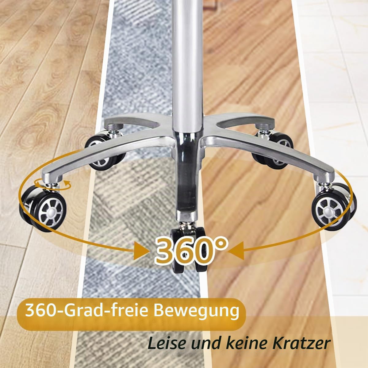 Rollhocker Höhenverstellbar Hocker Mit Rollen Drehhocker Arbeitshocker Bürohocker Sitzhocker (schwarz)