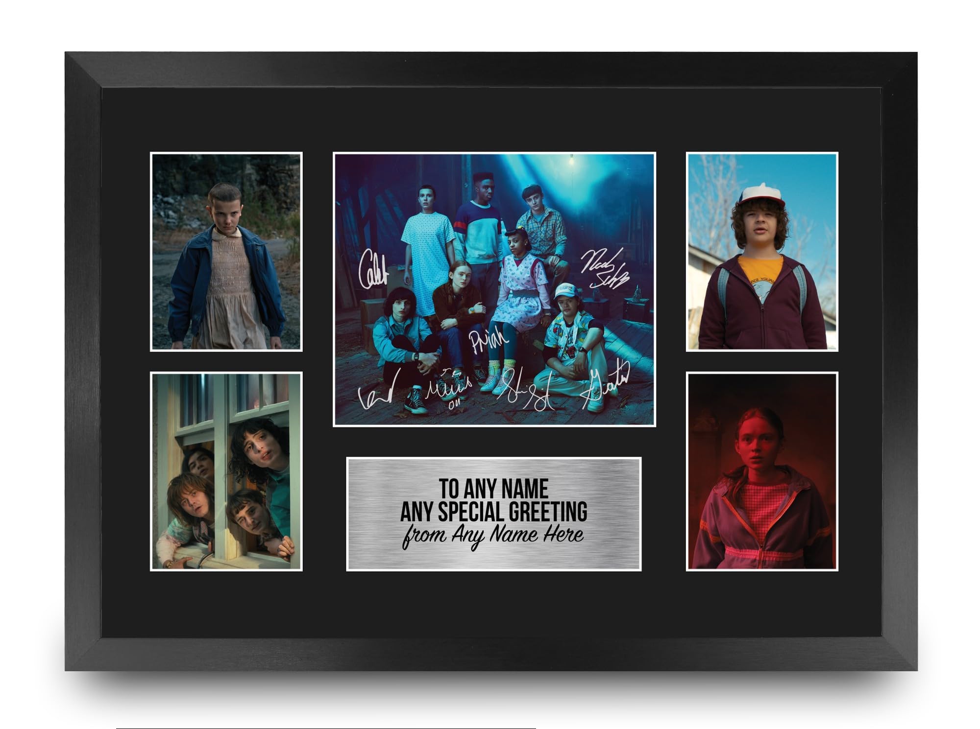 HWC Trading Strange Hawkins Thing Personalised Gift - Signed Autograph Picture, Framed A3 TV Photo Display with Custom Name Message for Birthday Christmas Wedding