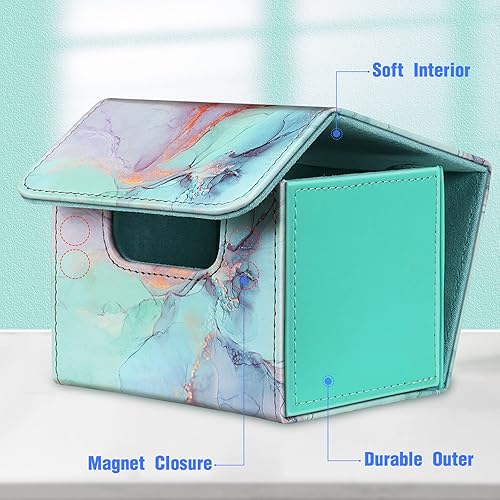 Miniatura 9 de CaseBot Caja de cartas compatible con MTGTCGCCG, funda magnética para tarjetas de juego de gran tamaño que se adapta a más de 180 tarjetas de juego